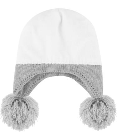 KAKU NANU Toddler Winter Hat with Double Pom Pom Earflap, Fleece Lined Beanie - Grey (2-4 Years) - Buy Online on GoSupps.com