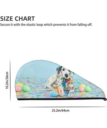 Funny Dalmatian Puppy Hair Towel Wrap | Quick-Dry Hair Turban | Best Hair Drying Towel with Button for Efficient Use - Buy Online on GoSupps.com
