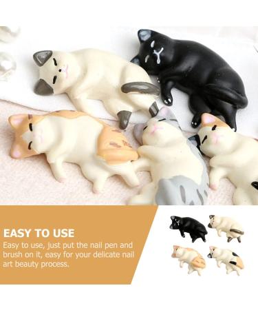 Buy Lurrose Cat Design Pen Holder Organizer - 4pcs Manicure Pencil Holder for Office Desk Decor & Miniature Cake Topper - Buy Online on GoSupps.com