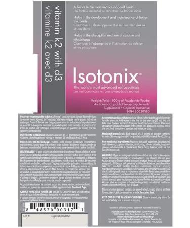 Isotonix Vitamin K2 with D3 Helps in the Development and Maintenance of Bones and Teeth Helps in the Absorption and Use of Calcium and Phosphorus Maintenance of Good Health Market America (30 Servings) - Buy Online on GoSupps.com