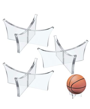 CANIPHA Acrylic Ball Stand Holder Ball Display Stand for Football Basketball Soccer Ball Holder Volleyball Rugby Ball Sports Ball Storage Rack Trophy Autograph Memorabilia Display Cases Clear 3pcs