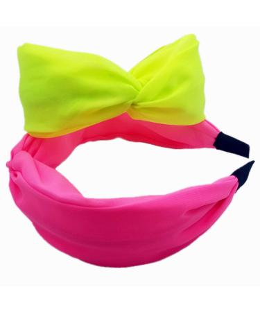 Hodooly 2-Piece Fluorescent Knotted Headbands for Women and Girls - Wide Hair Hoops - Hair Accessories - Buy Online on GoSupps.com