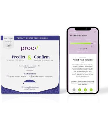 Proov Predict & ConfirmTM | Predict The Fertile Window and Confirm Successful Ovulation with one Dual-Hormone Test kit | 15 LH Tests and 5 FDA Cleared PdG Tests | One Cycle Pack