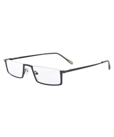 Eyekepper Quality Metal Half Rim Reading Glasses with Spring Hinge Gunmetal +2.00