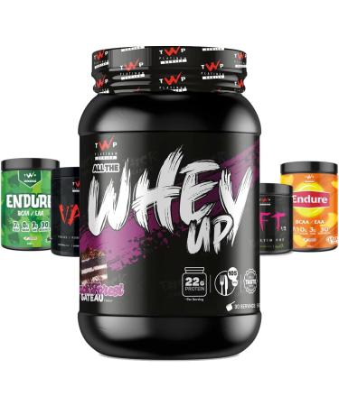 TWP Nutrition Platinum Series All The Whey Up Protein Powder Shake 23g Whey Protein Low Fat Low Carbs 2.1kg/900g & 70/30 Servings Vegetarian Friendly (Black Forest Gateau 900g) Black Forest Gateau 900g - Buy Online on GoSupps.com