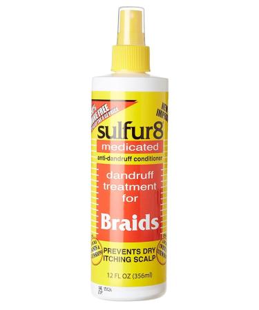 Sulfur-8 Dandruff Treatment For Braids 12 Ounce Spray (354ml) (3 Pack) Natural 8 Fl Oz (Pack of 3)