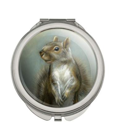 GRAPHICS & MORE Mischievous Squirrel Compact Travel Purse Handbag Makeup Mirror