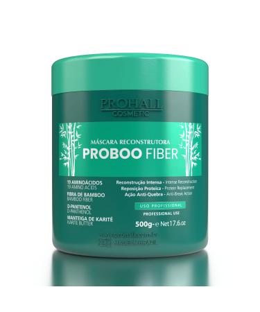 Prohall Cosmetic Proboo Fiber Hair Mask for Dry Damaged Hair- Bamboo Fiber & Shea Moisture Conditioner Mask-Replenish Protein Reduce Frizz Revitalize Strands & Balance Oiliness-17.6Oz