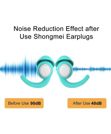 Reusable Silicone Ear Plugs for Sleeping - 2 Pairs, Noise Reduction for Snoring, Swimming, Concerts - Green - Buy Online on GoSupps.com