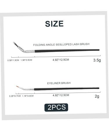 Eyelash Brush Angled Eyeliner Brush Double Layer Fiber Folding Angle Scalloped Lash Brush Portable Lash Fan Brush with Long Handle for Travel 2PCS - Buy Online on GoSupps.com