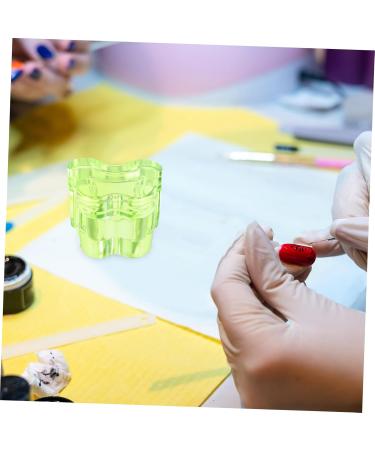 HAPINARY Nail Art Liquid Holder with cover tool manicure glass nail dish cup bracket nail art dish plate cup thicken nail dish with lid glass nail art cup Nail supplies Nail Manicure Tools 7x5.6cm Green - Buy Online on GoSupps.com