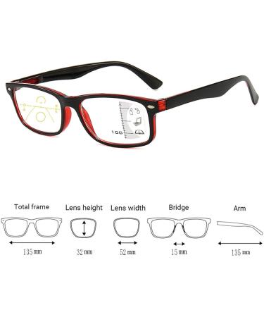 Shop Keephen Anti-Blue Light Progressive Multifocal Reading Glasses for Men & Women - Classic Square Frame Presbyopia +1.0 to +3.5 +1.50 Enlargement - Buy Online on GoSupps.com