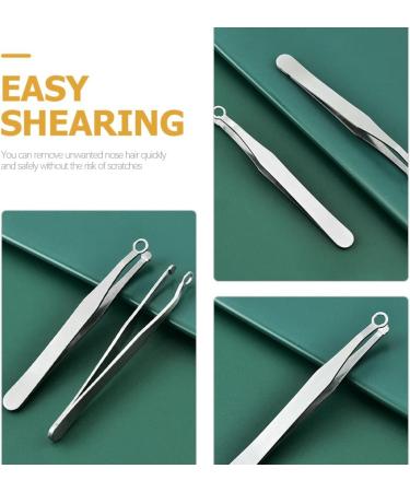 Minkissy Universal Nose Hair Cutter & Eyebrow Tweezers - Stainless Steel Round Head Leather Cover - Perfect Trimmer for Men & Women - Black - Buy Online on GoSupps.com