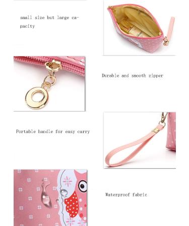 Cartoon Owl Cosmetics Bag - Travel Make-Up Clutch for Girls | Portable Zip Handbag for International Use - Buy Online on GoSupps.com