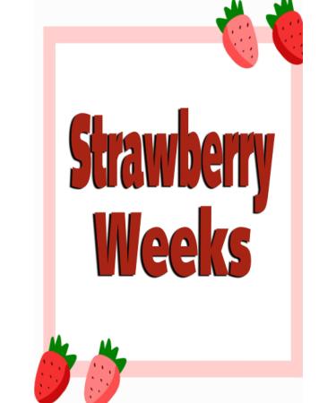 Strawberry Weeks: menstrual cycle tracker for young girls and teens to monitor PMS symptoms mood bleeding flow intensity and pain level | undated 4 year monthly calendar notebook