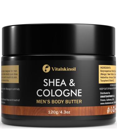 Body Butter for Men - Shea and Cologne Scented Body Cream for all Skin Types