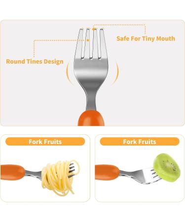 Lehoo Castle Toddler Cutlery Set - 6pcs Stainless Steel Dinosaur Design Kids Flatware in Orange/Green/Blue - Buy Online on GoSupps.com