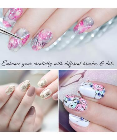 5pcs EZPICK Nail Art Brushes & Dotting Tools Set - Double Ended Pens for Manicure Drill Drawing Nails | Painting & Designing Nail Art (Set 1) - Buy Online on GoSupps.com