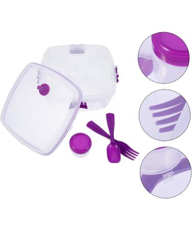 OFFSCH Double Layer Salad Box Japanese Bento Clear Container Crisper Container Square Food Box re-usable As Shown 19.4X19.4CM - Buy Online on GoSupps.com