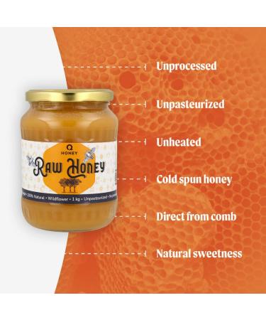 Pure Raw European Wildflower Honey | 100% Natural Unfiltered 1kg - High Protein & Mineral Content No Added Sugar - 2 Pack - Buy Online on GoSupps.com