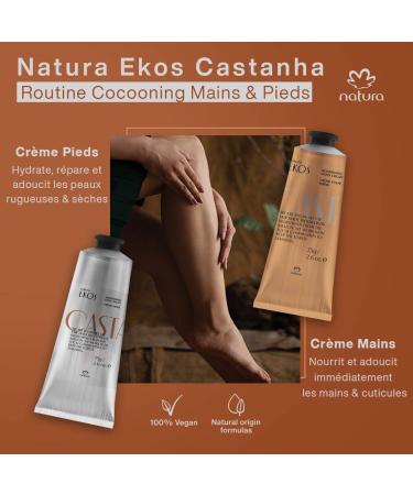 Natura Ekos Castanha Foot Cream - 100% Vegan Nourishing Moisturizer for Dry Rough & Cracked Feet - 75g - Buy Online on GoSupps.com