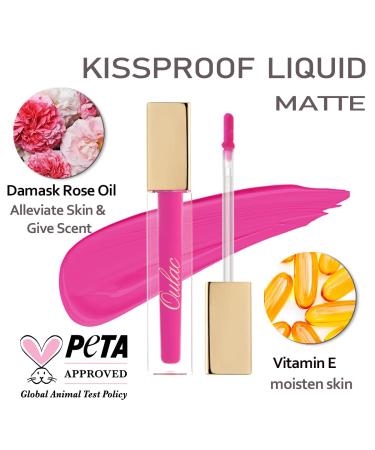 Oulac Matte Liquid Pink Lipstick - Long Lasting, Waterproof Lip Stain - Vegan & Cruelty-Free Formula with Rose Oil - Sunset Kiss (M06) - Buy Online on GoSupps.com
