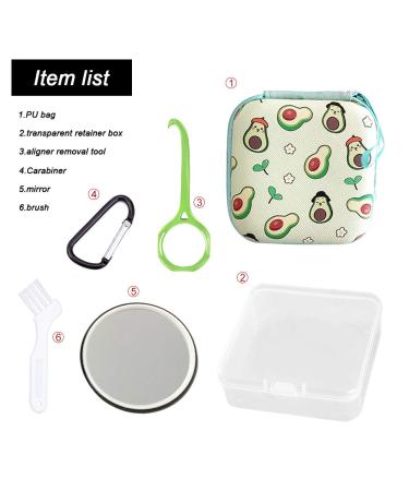 AMHDV Orthodontic Retainer Case with Aligner Removal Tool, Mirror & Bag - Avocado - Buy Online on GoSupps.com