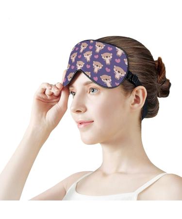 Cute Otters Love Sleep Mask - Adjustable Strap Eye Cover for Sleeping and Travel - Buy Online on GoSupps.com