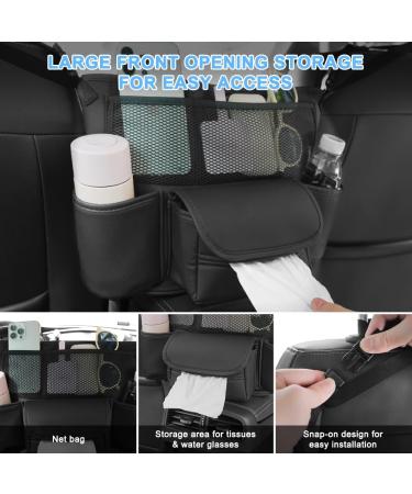 Adiwo Car Organizer: PU Leather Seat Storage Bag - Black | Durable Console Organizer for Liner, Pets, Children | Front Seat Purse Holder - Buy Online on GoSupps.com