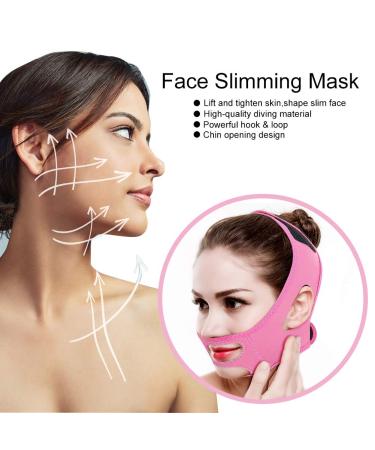 Facial Slimming Lift Face Belt - Double Chin Removal & Skin Tightening Bandage (Pink) - Buy Online on GoSupps.com