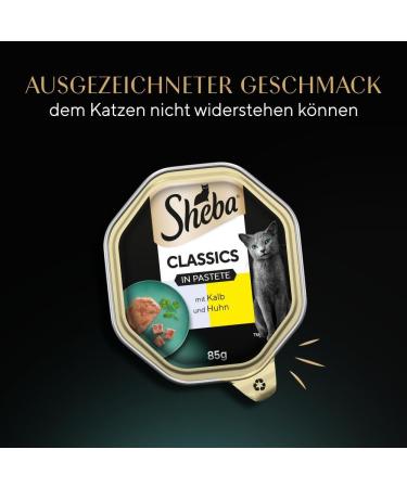 Sheba Classics in P t Cat Food - High-Quality Wet Food (2 Pack 22 Bowls Veal & Chicken 85g Each) - Buy Online on GoSupps.com
