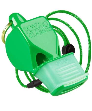 Fox 40 Classic CMG 3-Chamber Pealess Whistle w/Lanyard, Green