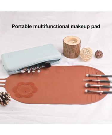 Silicone Makeup Pad - Cleaning Tool for Cosmetic Brushes | Portable Cosmetic Cleaning Pads Scrubber Mat Pad for Foundation & Lip Brush brown - Buy Online on GoSupps.com