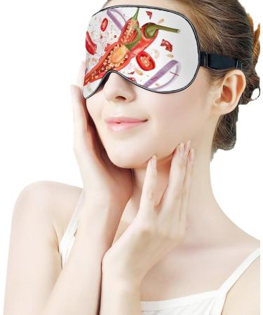 Red Pepper Sleeping Mask - Adjustable Light-Blocking Eye Cover for Men & Women | Soft Sleep Mask for Comfortable Sleep - Buy Online on GoSupps.com