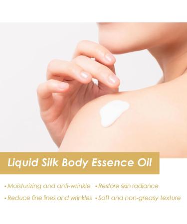 Silk Body Essence Oil Liquid Silk Body Oil Silk Body Oil for Anti Wrinkle Reduce Fine Lines Smooth Skin(100ml*2pcs) - Buy Online on GoSupps.com