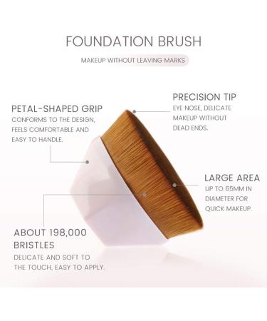 ytrew Makeup Foundation Brush 2 Pcs Petal-Shaped Multifunctional High Density Cosmetics Brush Flawless Powder Foundation Brush with Storage Case for Blending Liquid Concealer Isolation Fluid Cream - Buy Online on GoSupps.com