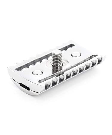 MHLE TRADITIONAL R41 Double Edge Safety Razor - Premium Barbershop Quality for Smooth Shave Chrome Finish - Buy Online on GoSupps.com