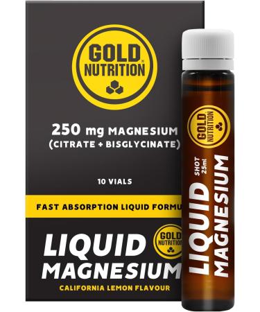 GoldNutrition Liquid Magnesium 10 Vials X 25 Ml Lemon Flavor - Buy Online on GoSupps.com