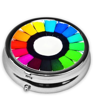 Colored Crayon Circles Round Pill Box - 3 Compartment Travel Organizer for Easy Medication Management - Buy Online on GoSupps.com