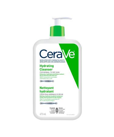 CeraVe HYDRATING Daily Face Wash Gentle Moisturizing Non-Foaming Facial Cleanser for Men & Women Dry & Sensitive Skin with Hyaluronic Acid Ceramides Glycerin. Fragrance-Free 473ML 473 ml (Pack of 1) Face Wash