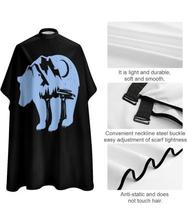 Bear Mountain Moon Barber Cape - Adjustable Snap Hair Cutting Salon Apron for Adults | International Shipping - Buy Online on GoSupps.com