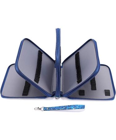 BTSKY Colored Pencil Case- 160 Slots Pencil Holder Pen Bag Large Capacity Pencil Organizer with Handle Strap Handy Colored Pencil Box with Printing Pattern Blue Star Bright Blue - Buy Online on GoSupps.com