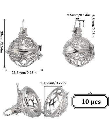 SUNNYCLUE 10Pcs Filigree Cage Pendants for Aromatherapy - Brass Locket Charms for Jewelry Making & Essential Oil Diffusers - Buy Online on GoSupps.com