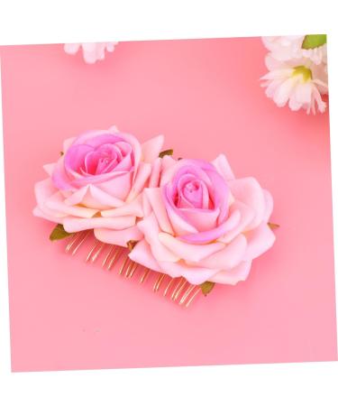 Ipetboom 1pc Red Hair Accessories Hair Comb Pin Hair Accessories Bridal Headpiece Girl Hair Accessory Metal Hair Comb Macrame Garland Bride Pink Roses Wreath - Buy Online on GoSupps.com