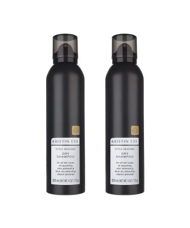 Kristin Ess Hair Style Reviving Dry Shampoo with Vitamin C for Oily Hair Blonde and Brunette Hair Dry Shampoo Powder Spray for Women Vegan 4 oz (Pack of 2)