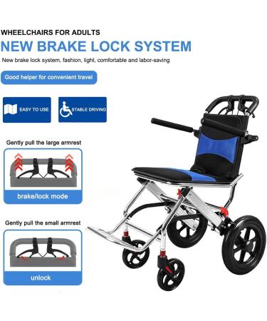 GJDZS Wheel Chairs Ultralight Weight Foldable for Adults Folding Wheelchair Wheelchairs for Adults Lightweight Foldable Travel Wheelchair Can be Easily Carried on The Plane (Color : Blue) - Buy Online on GoSupps.com