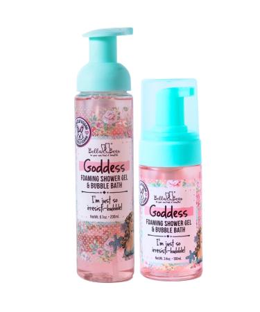 Bella and Bear Goddess Foaming Shower Gel & Bubble Bath Full & Travel Size Bundle