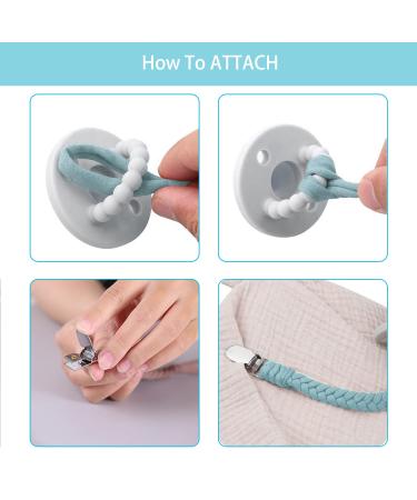 Pacifier Clip Set - 6 Pcs Handmade Braided Cotton Baby Holder Leash for Boys and Girls | Universal Teething Ring Holders | Fits All Pacifiers - Buy Online on GoSupps.com