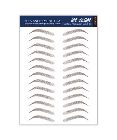 Bliss and Beyond USA | Waterproof Eyebrow Tattoo Stickers. A real hair stroke look. Hair replacement without surgery. Solution for hair loss. Bushy Tinted eyebrow tattoos. (New Las Vegas  Dark Brown) Dark Brown New Las V...