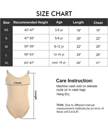 Soudittur Girls Ballet Dance Leotard L (Age 12-15 Y) Nude Seamless Camisole with Adjustable Straps - Buy Online on GoSupps.com